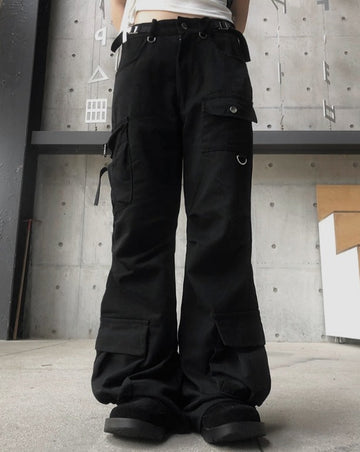D-ring Cargo Pocket Bootcut Pants